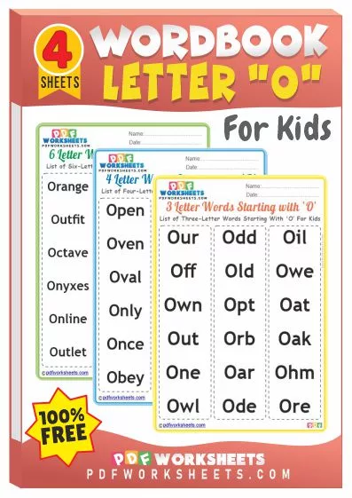 Words Starting With Letter 'O' PDF Worksheets