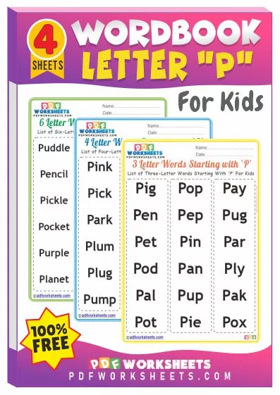 Words Starting With Letter 'P' PDF Worksheets