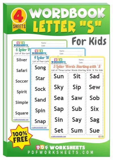Words Starting With Letter 'S' PDF Worksheets