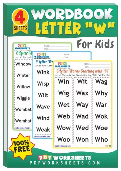 Words Starting With Letter 'W' PDF Worksheets
